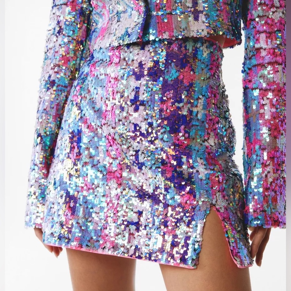Sequin Mini Skirt in Multicolor